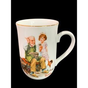 1982 Norman Rockwell Museum Collection Mug Gold Trim "The Cobbler"